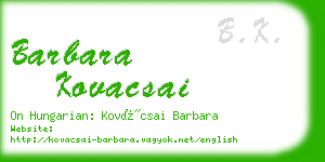 barbara kovacsai business card